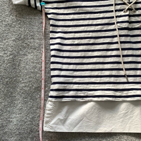 J. Crew Navy & White Striped Tie-Front Top - Picture 10 of 16